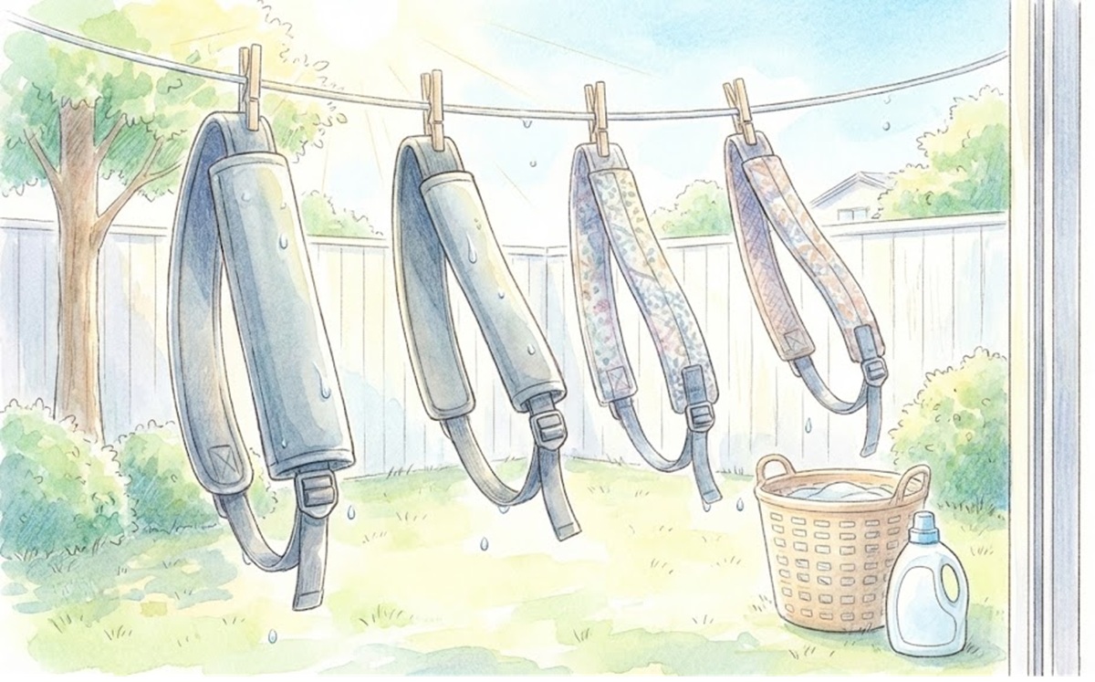 ダイソーとセリアの洗濯できるリュック紐カバーとの比較