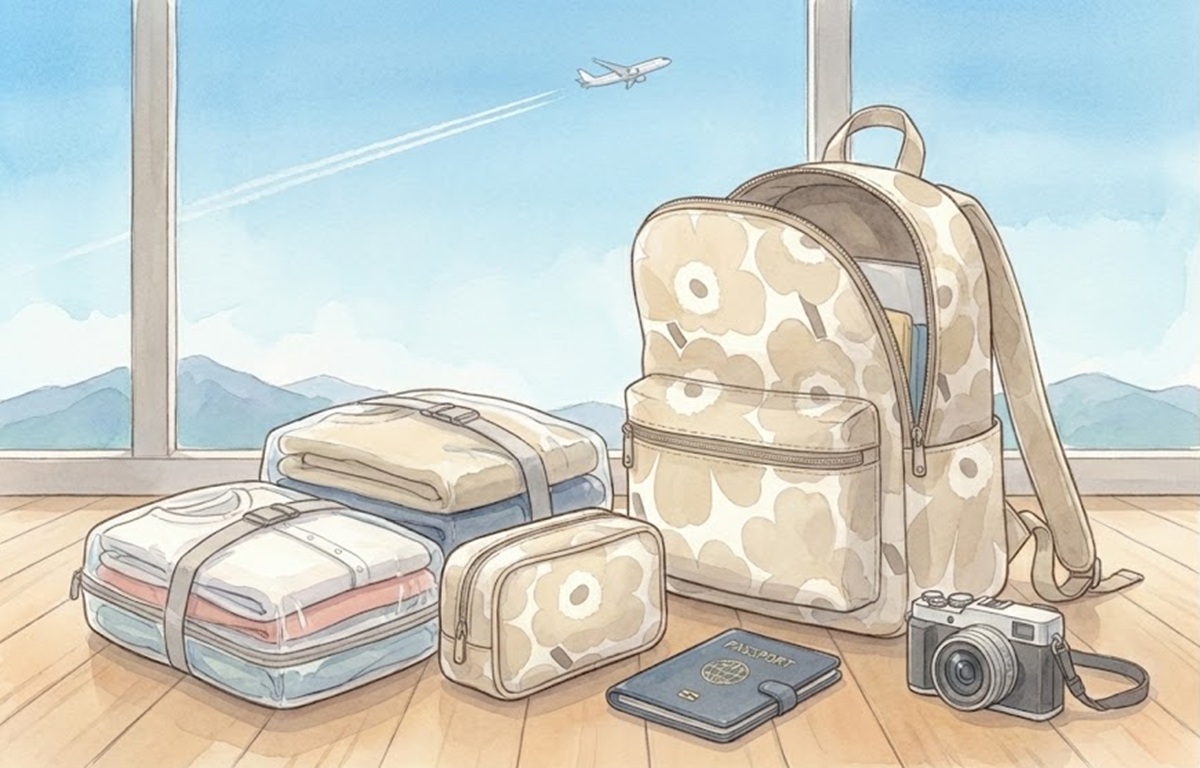 マリメッコリュックでの旅行のパッキングと荷物を減らす工夫