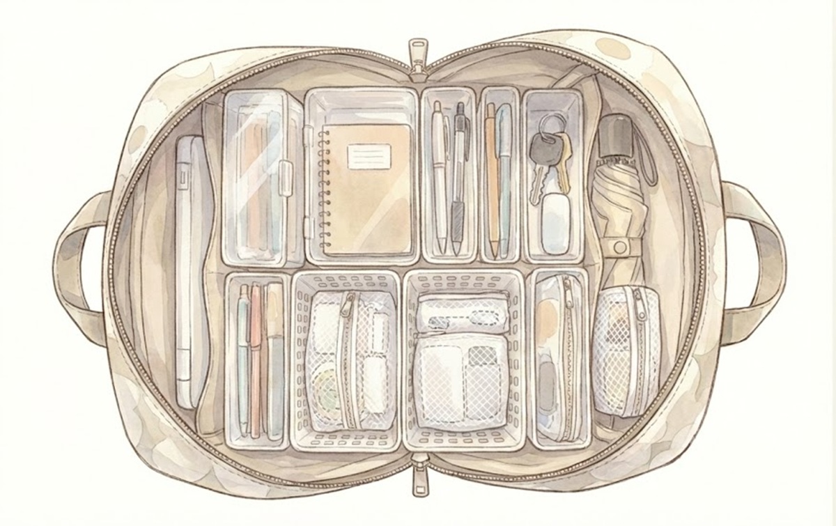 100均グッズでマリメッコリュックを仕切る方法