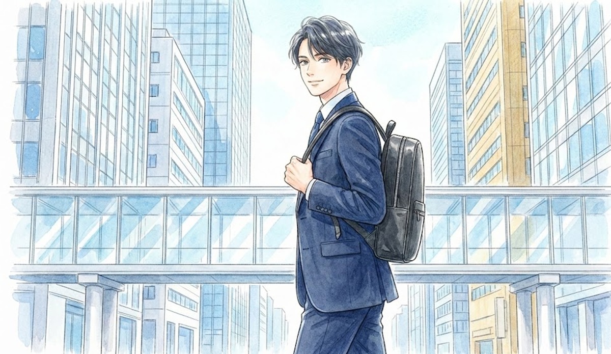 ドラマで注目のビジネスリュックとそれを着用した男性俳優