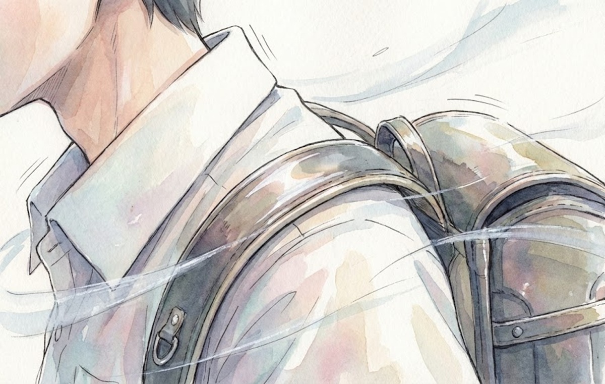 リュックの肩紐に滑り止めが必要な劣化状態