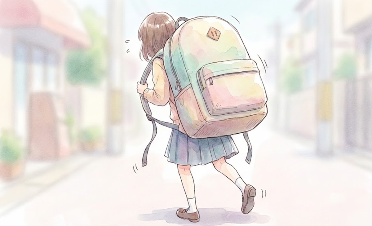 リュックの大きさが合わないと子供っぽい印象に