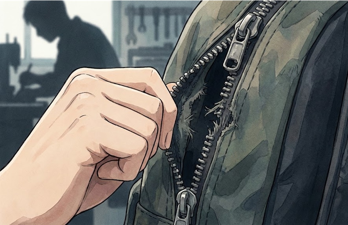 リュックのチャックにプロの修理が必要な損傷の基準