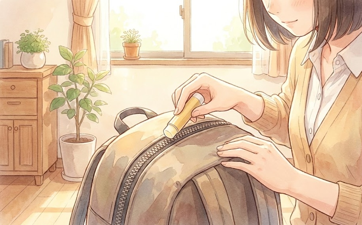 リュックのチャックの摩擦を減らす長寿命化メンテナンス