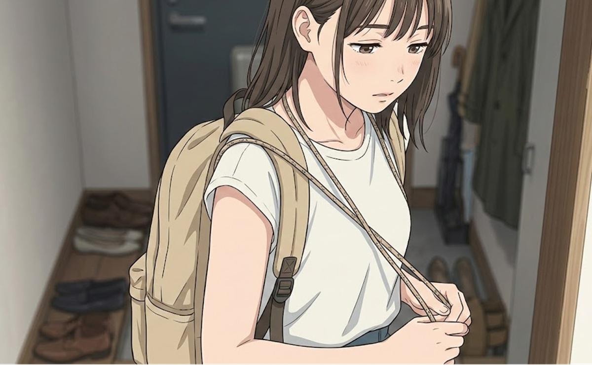 リュックとスマホショルダーの紐が交差する生活感の出やすい状態