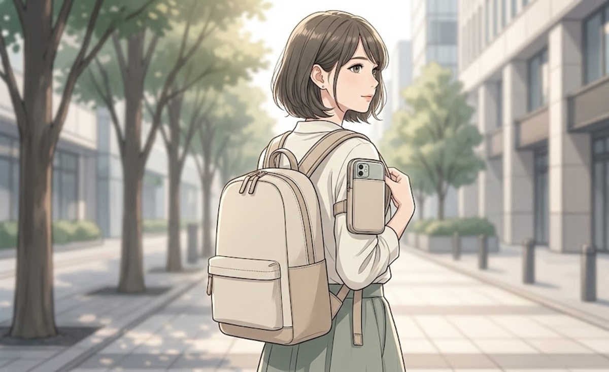 リュックとスマホショルダーの一体感を生み出す正しい付け方