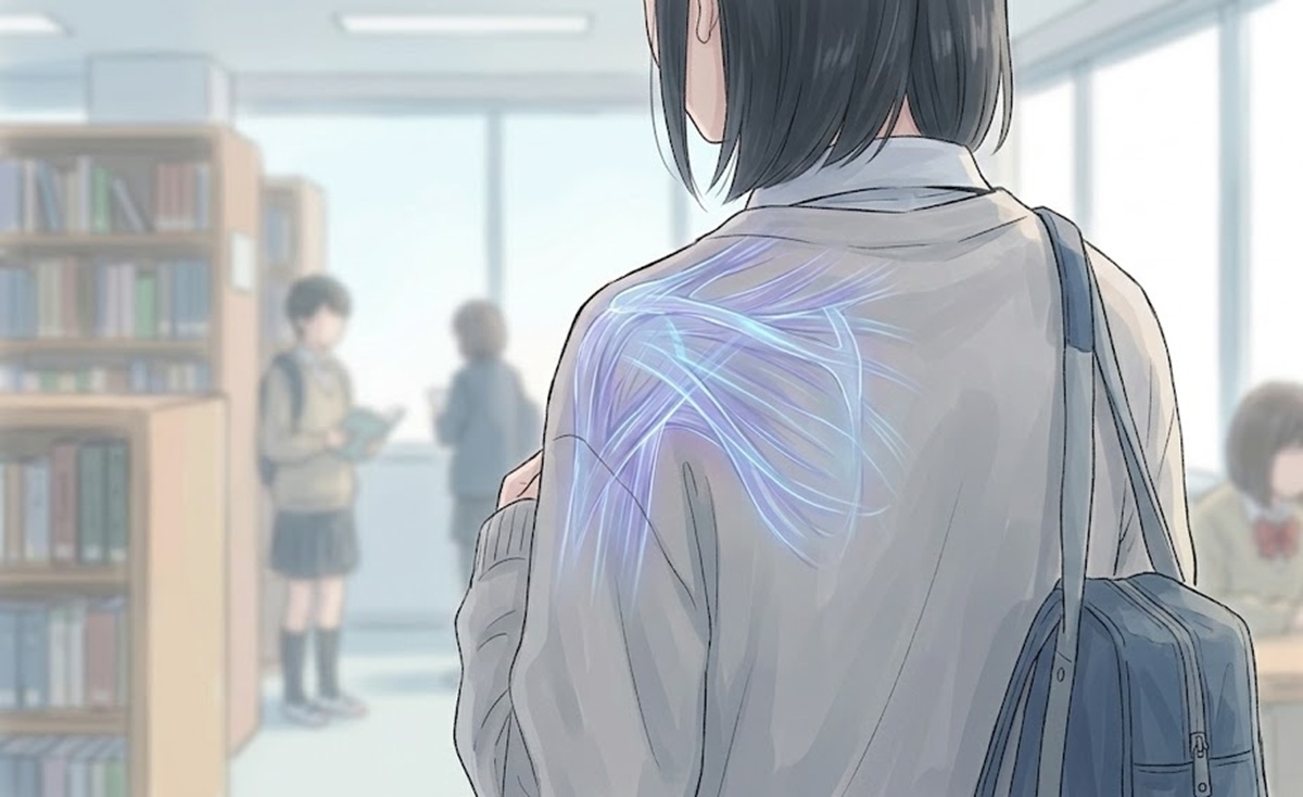 筋膜のねじれによる片側なで肩がリュックのストラップを滑らせる