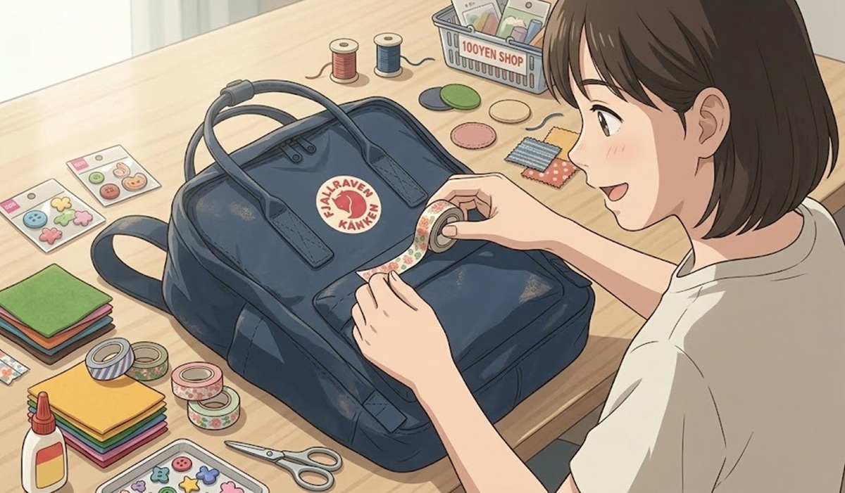 100均アイテムを活用してリュックのロゴを安く手軽に隠す