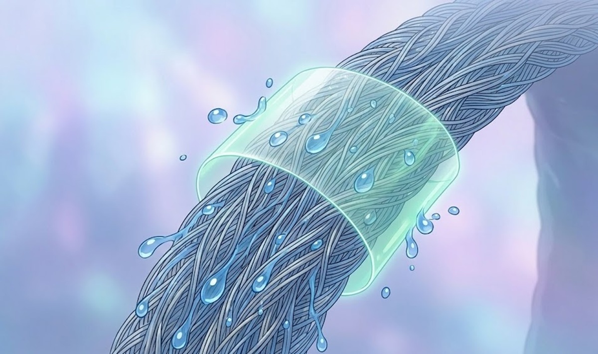 毛細管現象による肩紐からリュック内部への浸水被害を防止する
