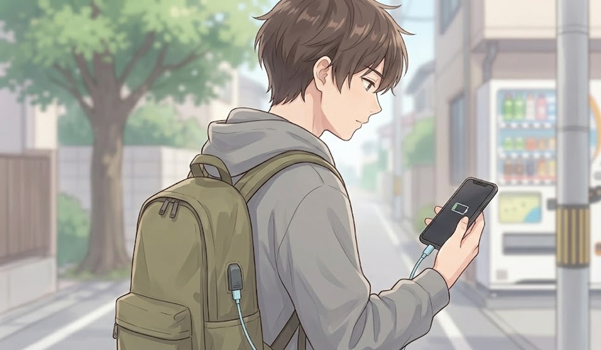 リュック側面のUSBポートの使い方とスマホの接続法