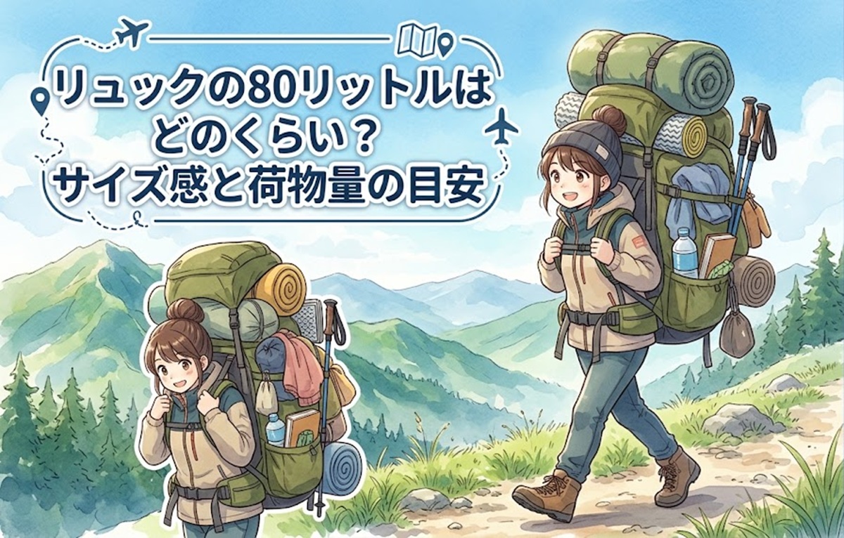 リュックの80リットルはどのくらい？サイズ感と荷物量の目安