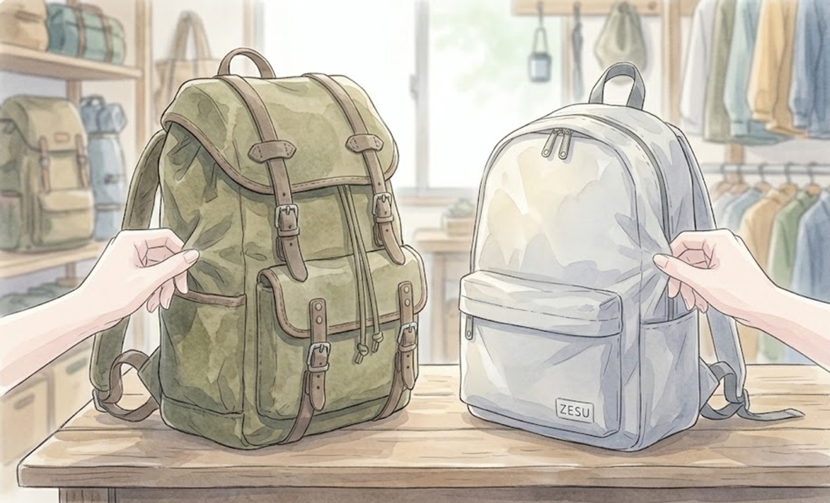 アウトドア用品と比較したZESUリュックの生地の薄さの限界